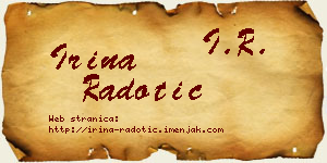 Irina Radotić vizit kartica
